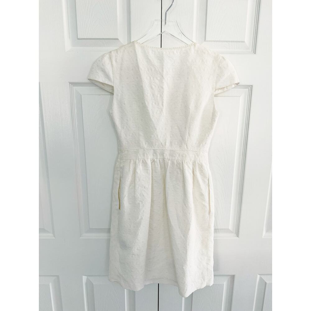 Boden Ivory Daisy Jacquard Cap Sleeve Sheath Dress Classic Feminine Bridal Chic - Picture 7 of 7